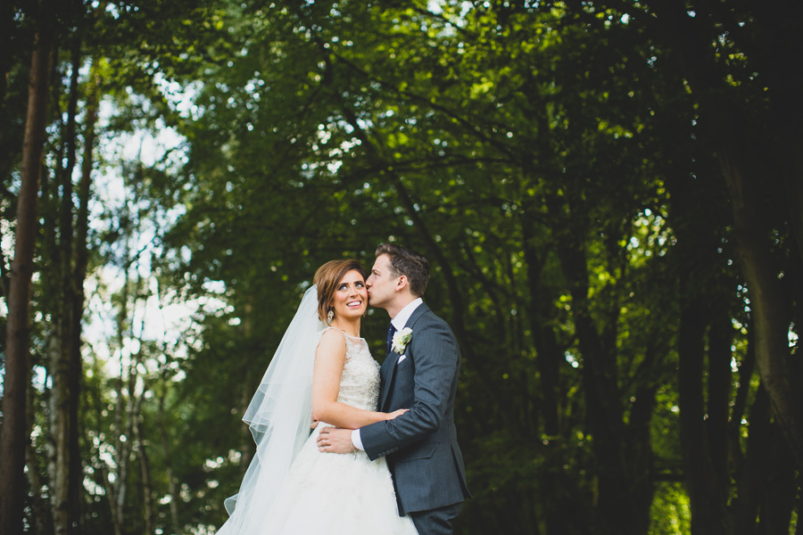 wedding photo from nunsmere hall of bride and groom